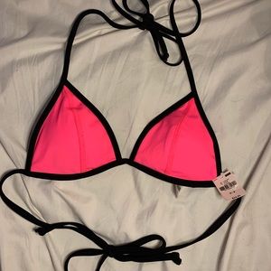Hot pink triangle bikini top from PINK